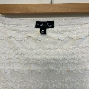 Originality Plus White Lace Ruffle Skirt - XL